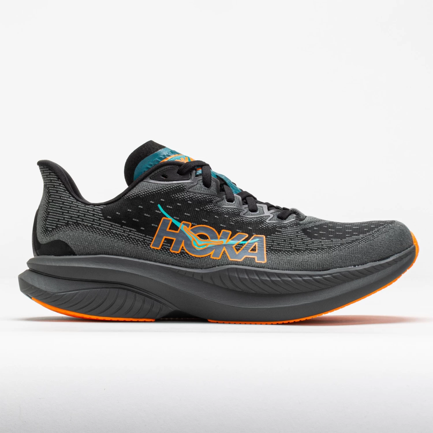 HOKA Mach 6 Men's Black/Electric Tangerine 1 HOKA Mach 6 Men's Black/Electric Tangerine