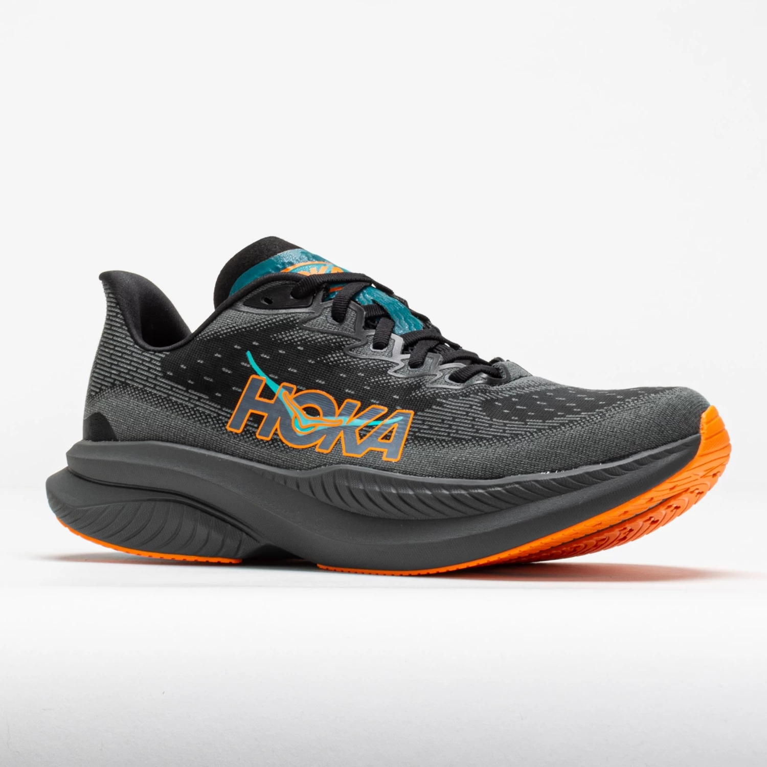 HOKA Mach 6 Men's Black/Electric Tangerine 5 HOKA Mach 6 Men's Black/Electric Tangerine - Image 5