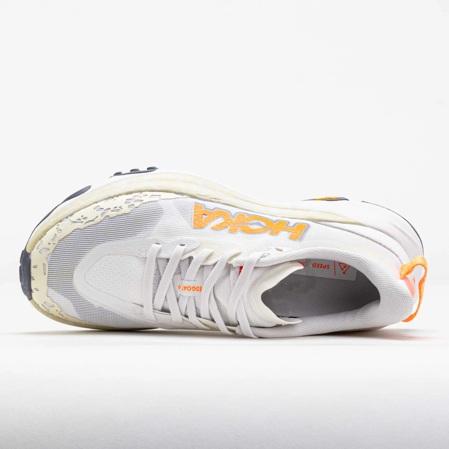 HOKA Speedgoat 6 Men's White/Neon Tangerine 3 HOKA Speedgoat 6 Men's White/Neon Tangerine - Image 3