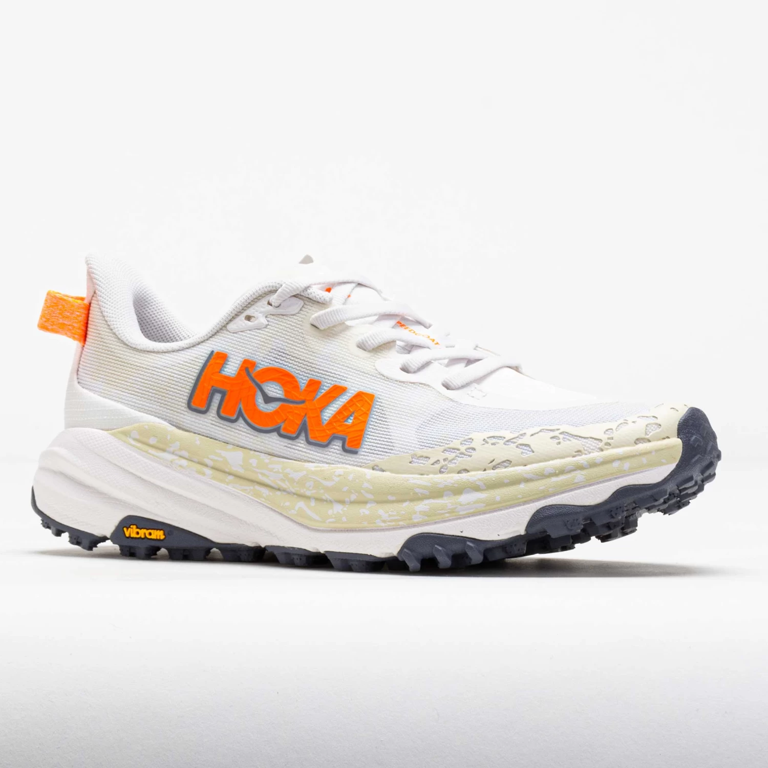 HOKA Speedgoat 6 Men's White/Neon Tangerine 5 HOKA Speedgoat 6 Men's White/Neon Tangerine - Image 5