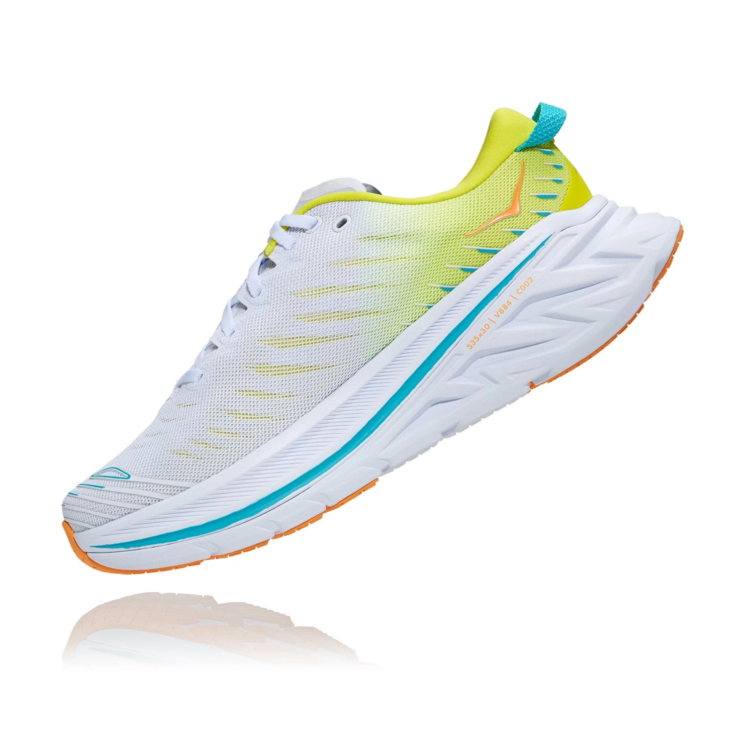 Hoka Men's Bondi X Running Shoe - White/Evening Primrose - Regular (D) 4 Hoka Men's Bondi X Running Shoe - White/Evening Primrose - Regular (D) - Image 4
