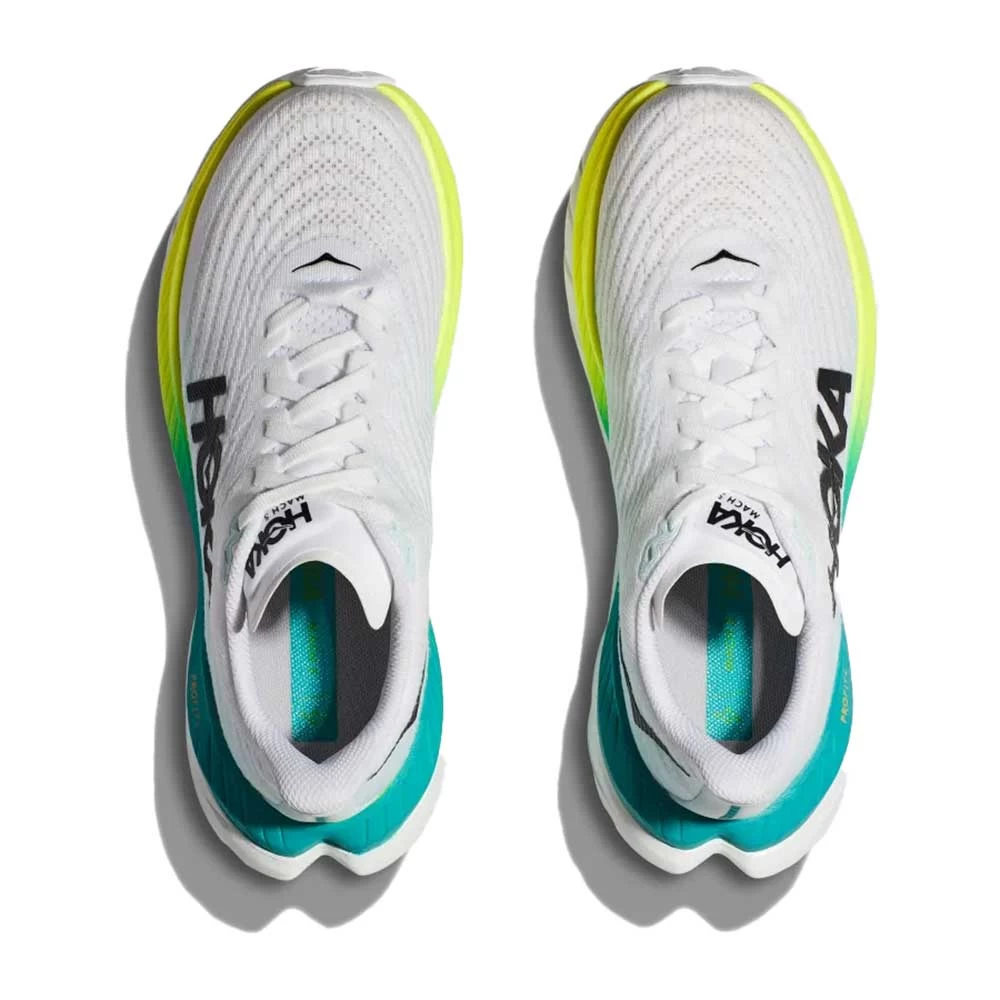 Hoka Men's Mach 5 Running Shoe - White/Blue Glass - Regular (D) 4 Hoka Men's Mach 5 Running Shoe - White/Blue Glass - Regular (D) - Image 4