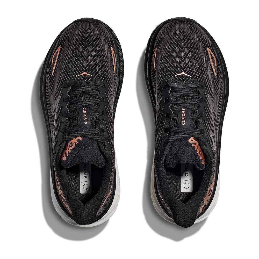 Hoka Women's Clifton 9 Running Shoe - Black/Copper - Wide (D) 6 Hoka Women's Clifton 9 Running Shoe - Black/Copper - Wide (D) - Image 6