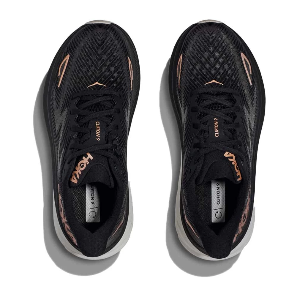 Hoka Women's Clifton 9 Running Shoe - Black/Rose Gold - Regular (B) 4 Hoka Women's Clifton 9 Running Shoe - Black/Rose Gold - Regular (B) - Image 4