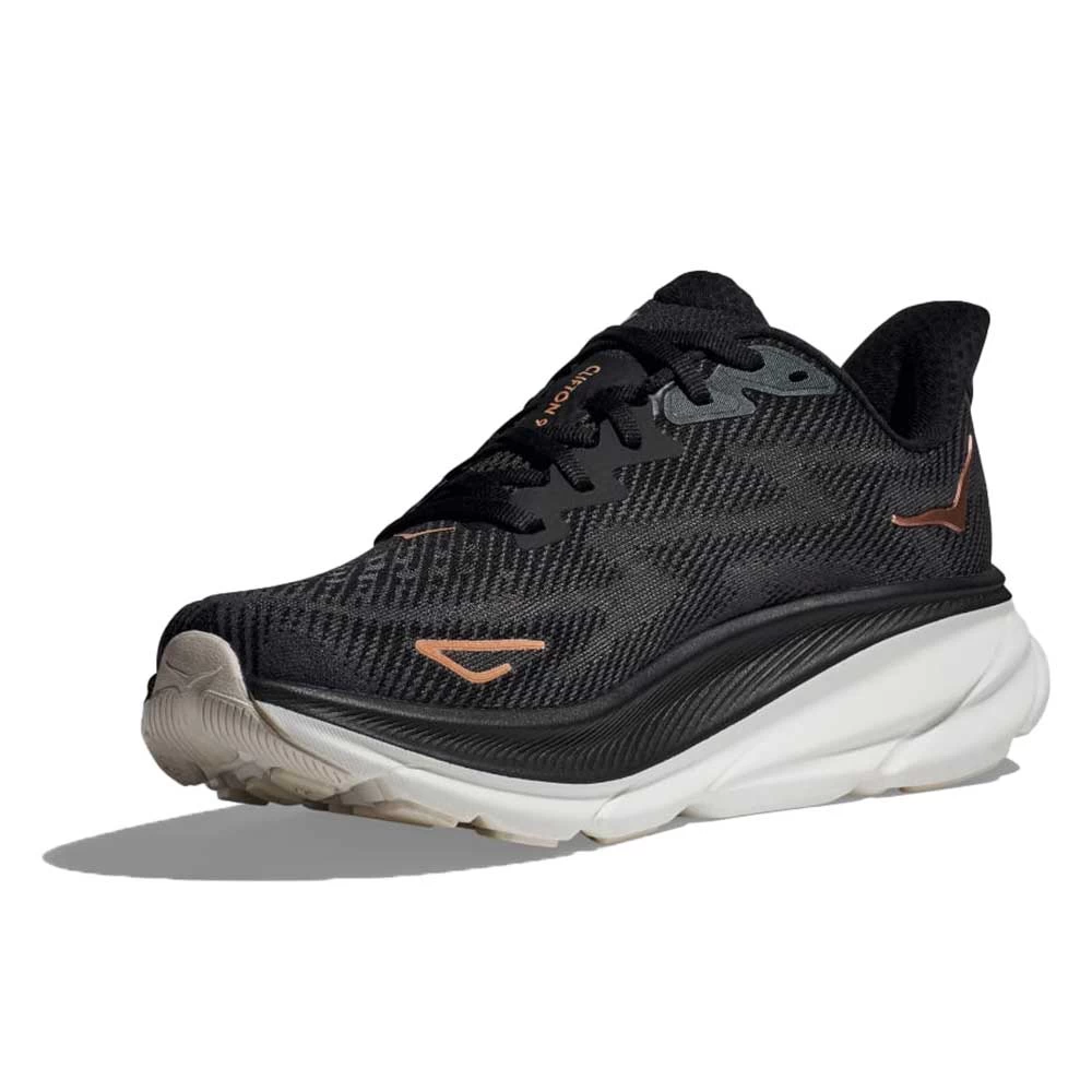 Hoka Women's Clifton 9 Running Shoe - Black/Rose Gold - Regular (B) 2 Hoka Women's Clifton 9 Running Shoe - Black/Rose Gold - Regular (B) - Image 2