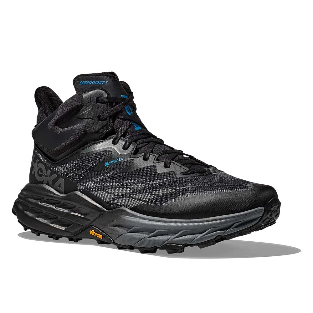 Hoka Men's Speedgoat 5 Mid GTX Running Shoe - Black/Black 2 Hoka Men's Speedgoat 5 Mid GTX Running Shoe - Black/Black - Image 2