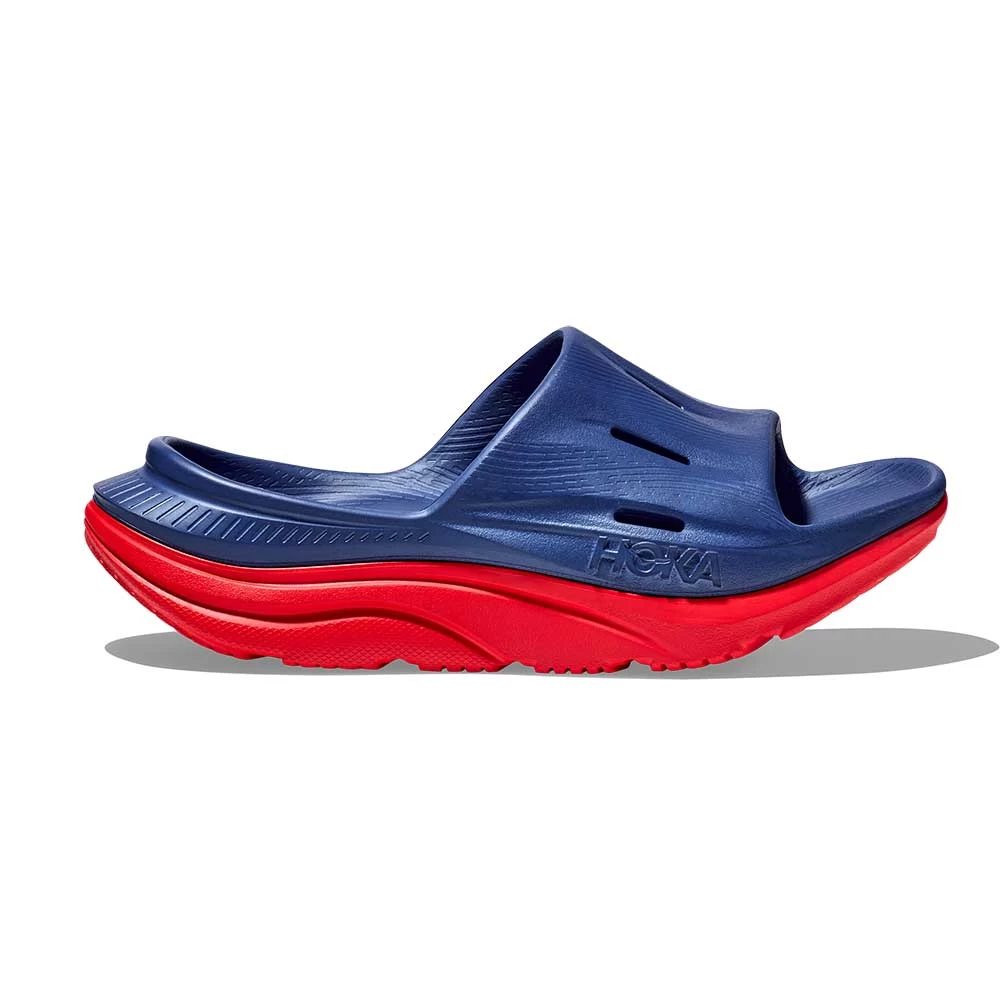 Hoka Unisex Ora Recovery Slide 3 - Bellwether Blue/Red Alert - Regular (D) 1 Hoka Unisex Ora Recovery Slide 3 - Bellwether Blue/Red Alert - Regular (D)