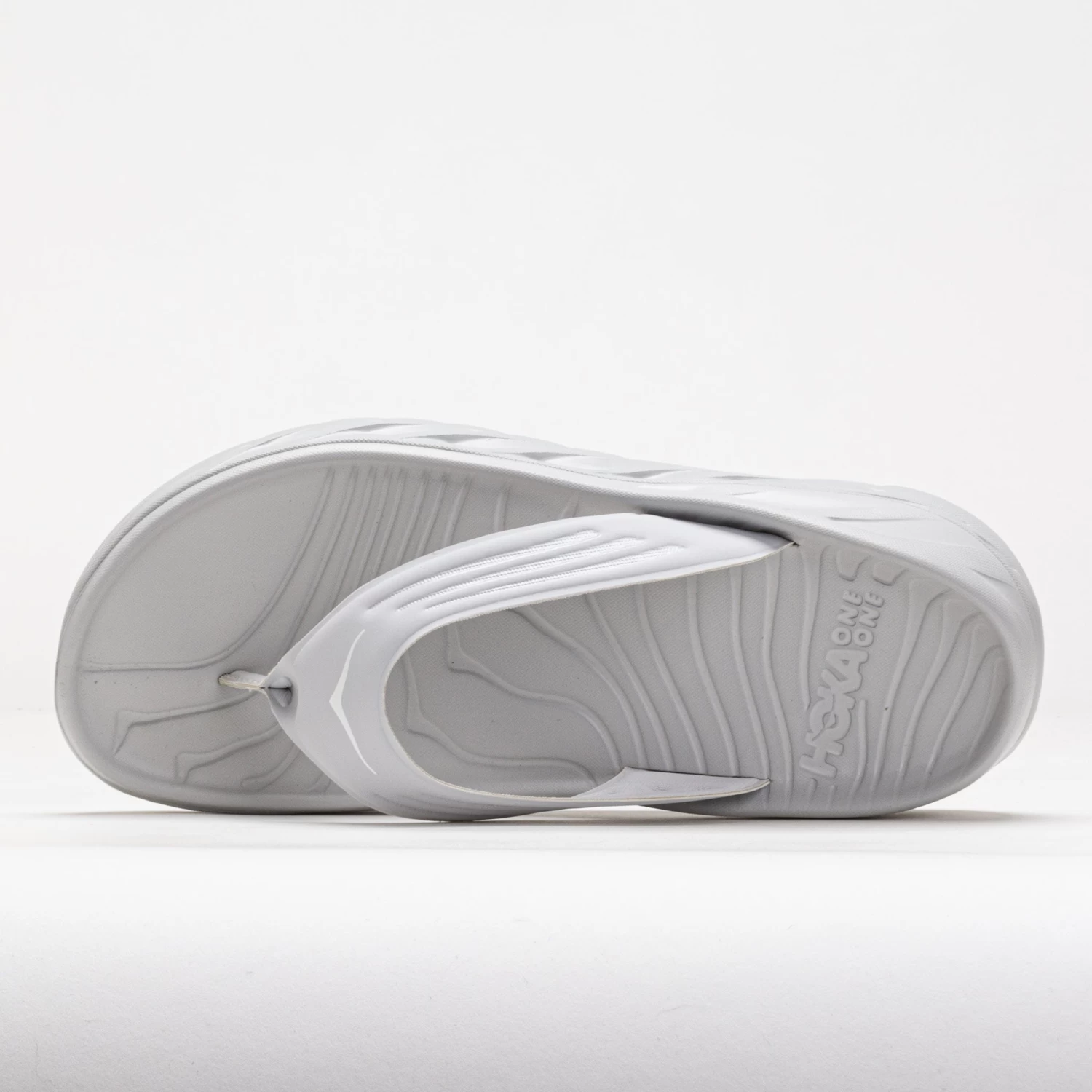 HOKA Ora Recovery Flip Men's Lunar Rock/White 2 HOKA Ora Recovery Flip Men's Lunar Rock/White - Image 2