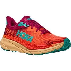 Hoka Challenger 7 Running Shoes Women - Flame / Cherries Jubilee
