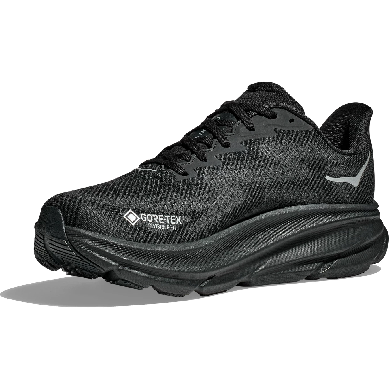Hoka Clifton 9 GTX Women's Running Shoes - Black / Black 2 Hoka Clifton 9 GTX Women's Running Shoes - Black / Black - Image 2