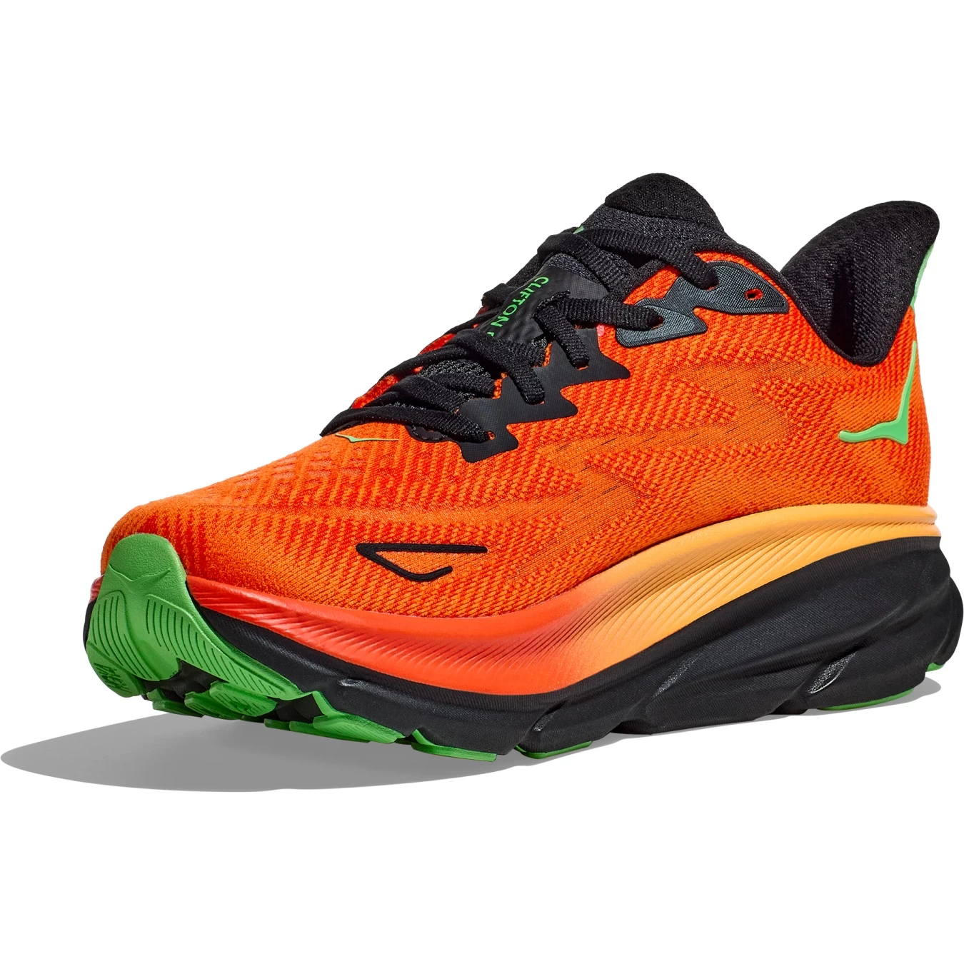 Hoka Clifton 9 Running Shoes Men - Flame / Vibrant Orange 2 Hoka Clifton 9 Running Shoes Men - Flame / Vibrant Orange - Image 2