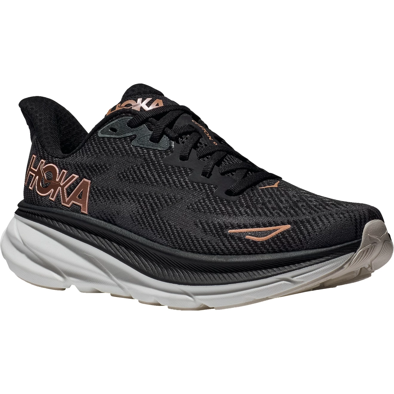 Hoka Clifton 9 Running Shoes Women - Black / Rose Gold 1 Hoka Clifton 9 Running Shoes Women - Black / Rose Gold