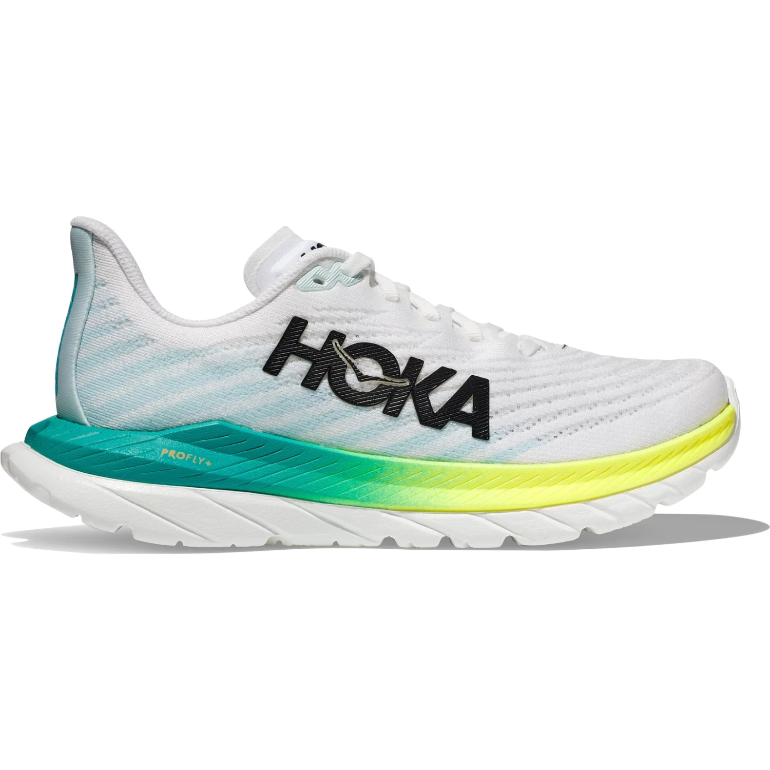 Hoka Mach 5 Wide Running Shoes - White / Blue Glass 3 Hoka Mach 5 Wide Running Shoes - White / Blue Glass - Image 3