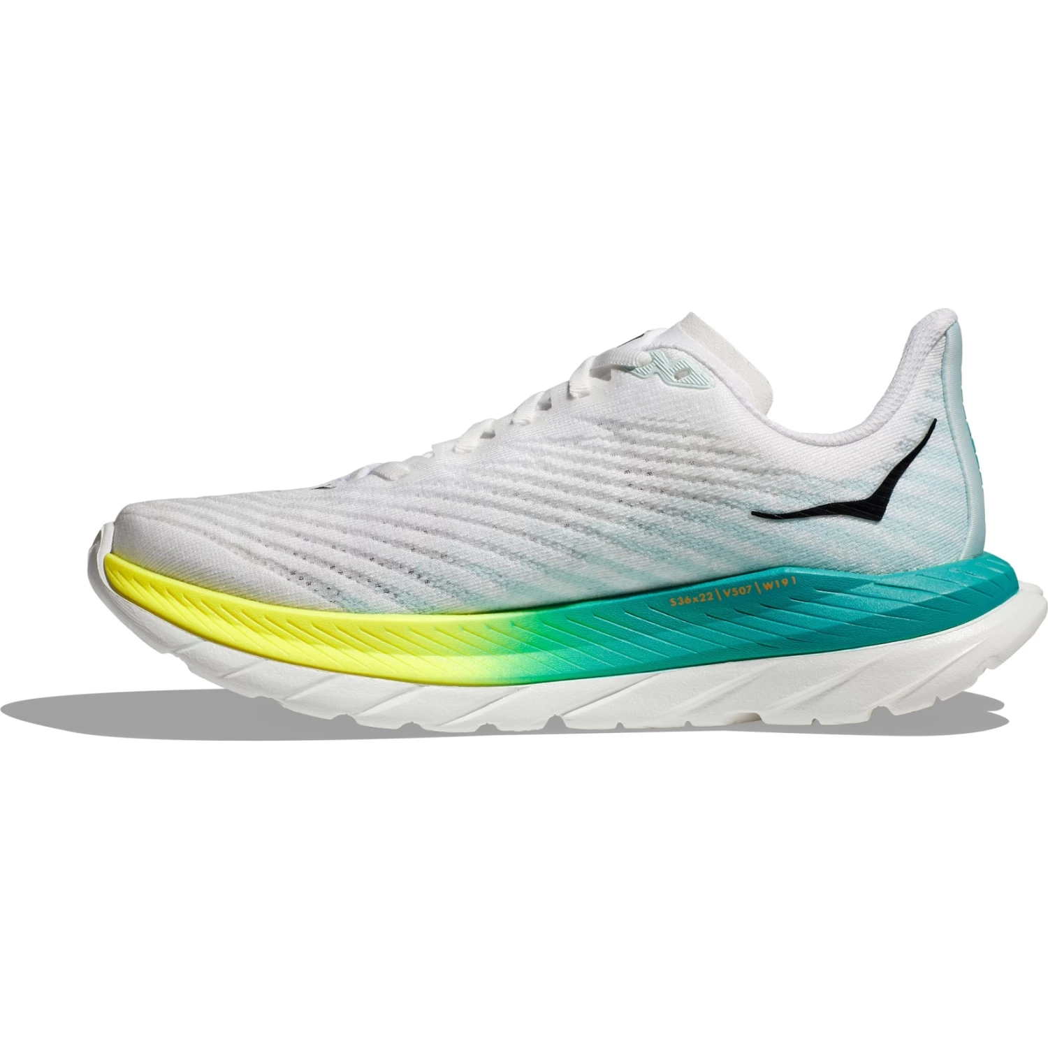 Hoka Mach 5 Wide Running Shoes - White / Blue Glass 4 Hoka Mach 5 Wide Running Shoes - White / Blue Glass - Image 4
