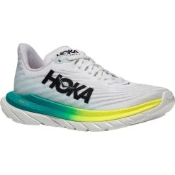 Hoka Mach 5 Wide Running Shoes - White / Blue Glass