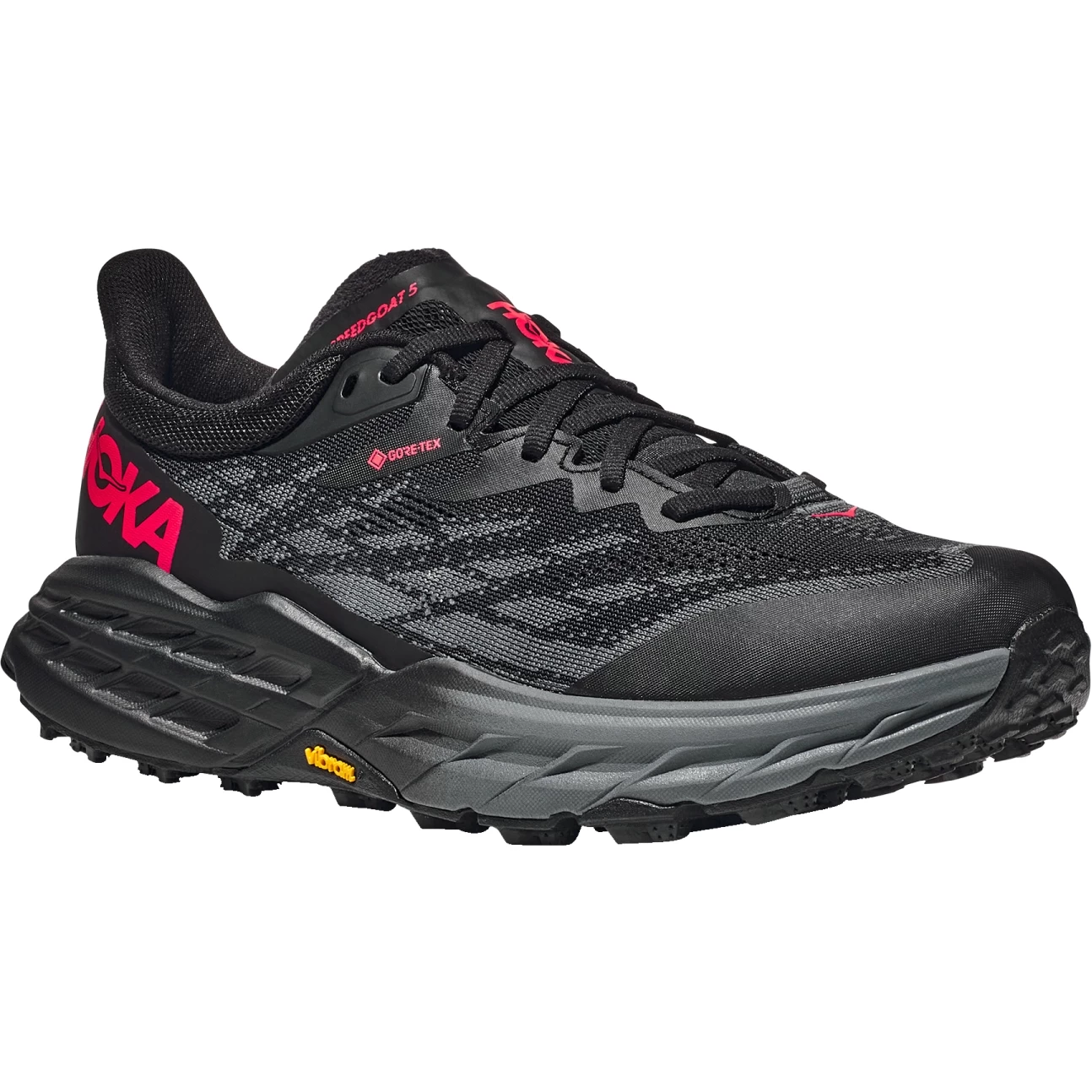 Hoka Speedgoat 5 GTX Women's Running Shoes - Black / Black 1 Hoka Speedgoat 5 GTX Women's Running Shoes - Black / Black