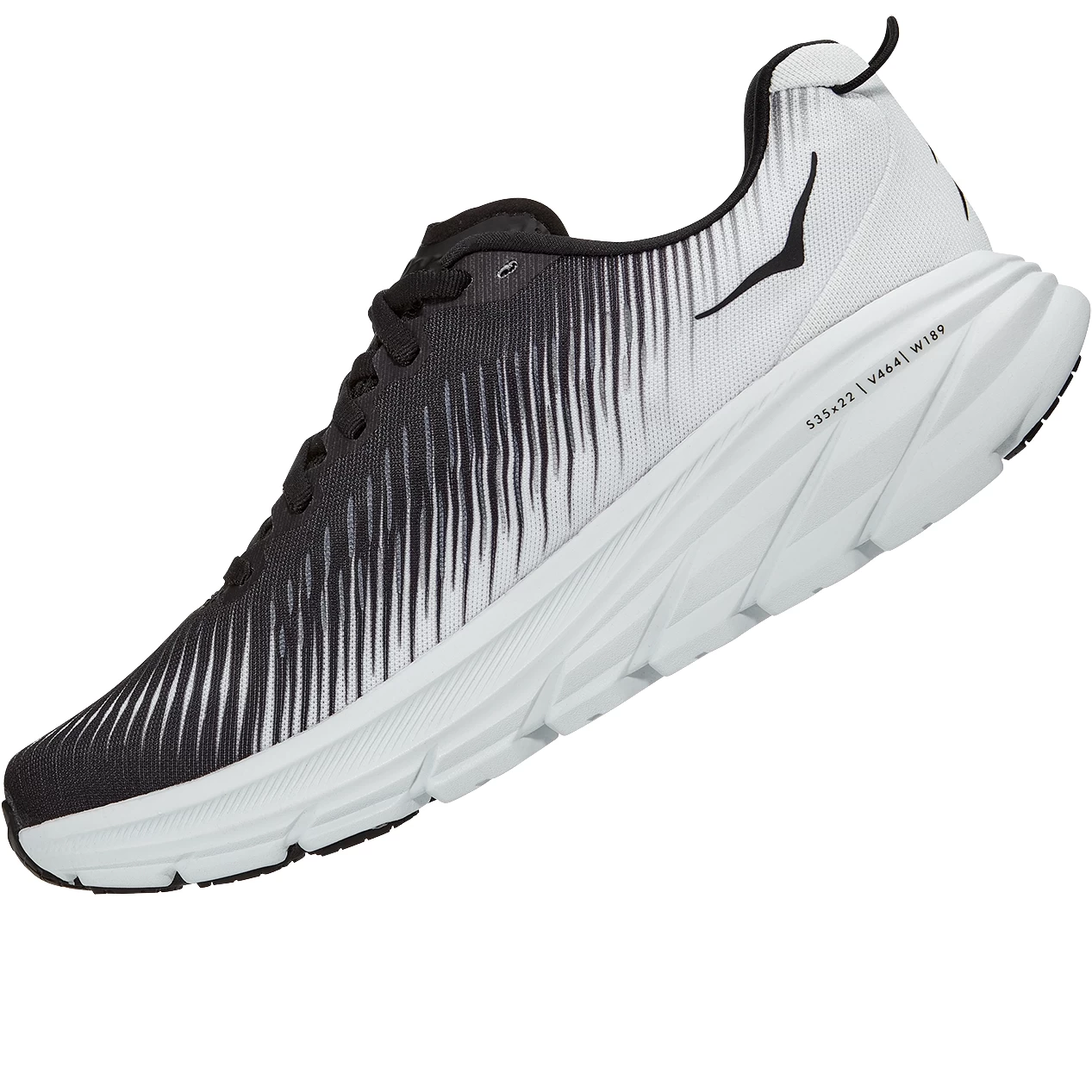 Hoka Rincon 3 Wide Running Shoes - Black / White 2 Hoka Rincon 3 Wide Running Shoes - Black / White - Image 2
